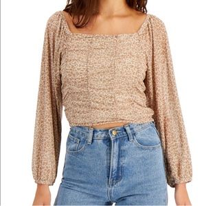 Crave fame ruched animal print top size Large